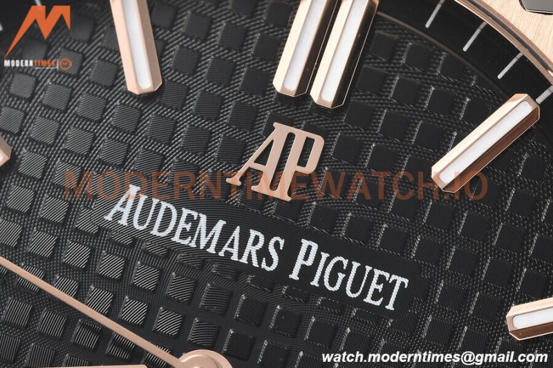 Audemars Piguet - Royal Oak 15500 41mm RG/LE Blk/Stk APSF V3 A4302 Mod