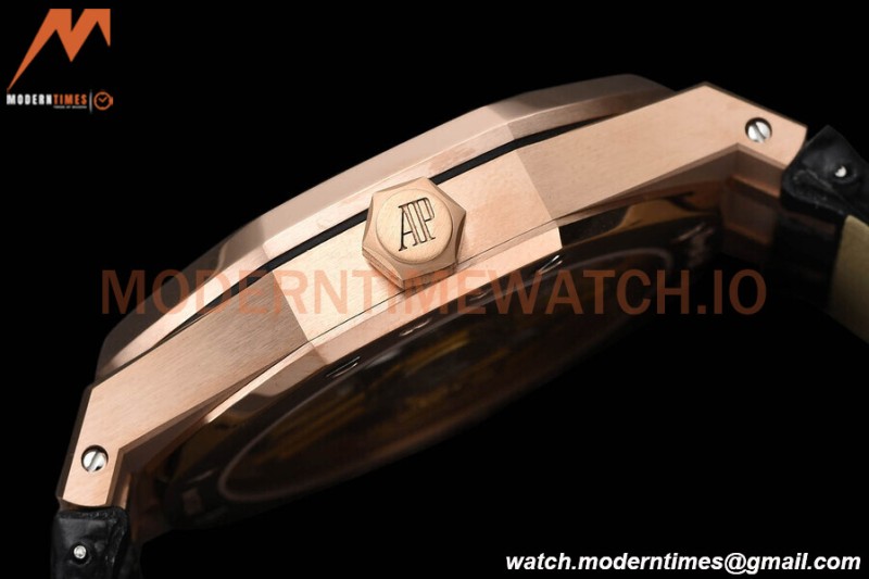 Audemars Piguet - Royal Oak 15500 41mm RG/LE Blk/Stk APSF V3 A4302 Mod