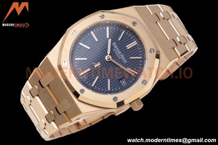 Audemars Piguet - Royal Oak 15202OR 39mm Jumbo Extra Thin RG/RG Blue ZF A2121