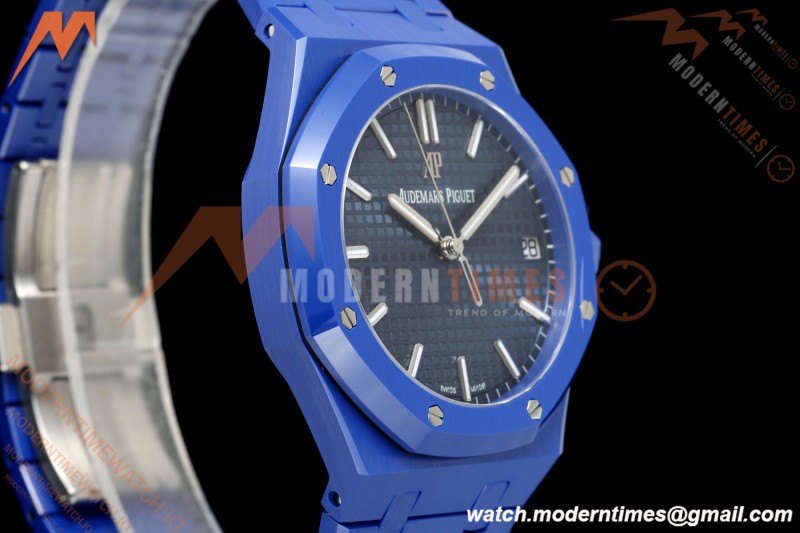 Audemars Piguet - Royal Oak 15500ST 41mm Blue Ceramic Black Dial APSF A4302 Mod