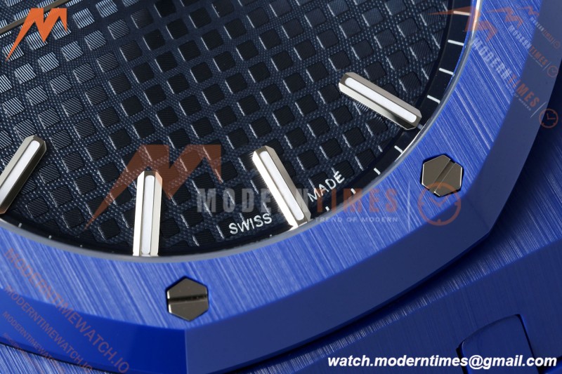 Audemars Piguet - Royal Oak 15500ST 41mm Blue Ceramic Black Dial APSF A4302 Mod