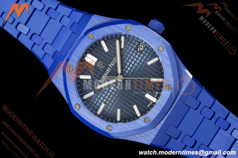 Audemars Piguet - Royal Oak 15500ST 41mm Blue Ceramic Black Dial APSF A4302 Mod