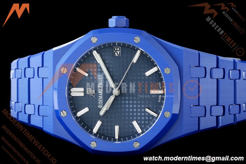 Audemars Piguet - Royal Oak 15500ST 41mm Blue Ceramic Black Dial APSF A4302 Mod