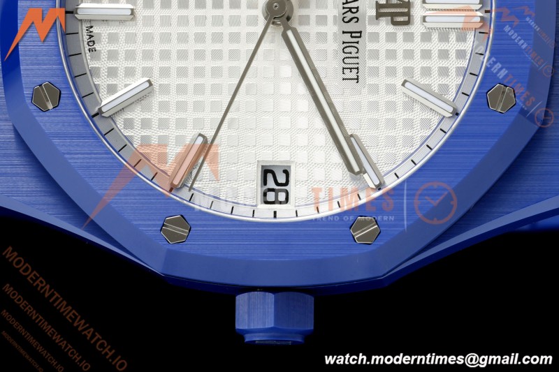 Audemars Piguet - Royal Oak 15500ST 41mm Blue Ceramic White Dial APSF A4302 Mod