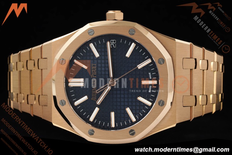 Audemars Piguet - Royal Oak 41mm 15510OR RG/RG Blue/Stk RSF A4302 Mod | 오데마 피게 - 로얄 오크 41mm 15510OR RG/RG 블루/Stk RSF A4302 Mod