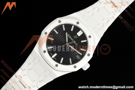 Audemars Piguet - Royal Oak 15500ST 41mm White Ceramic Black Dial APSF A4302 Mod | 오데마 피게 - 로얄 오크 15500ST 41mm 화이트 세라믹 블랙 다이얼 APSF A4302 Mod