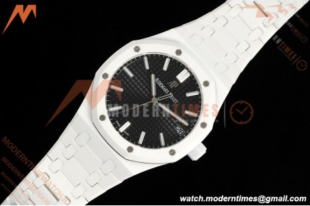 Audemars Piguet - Royal Oak 15500ST 41mm White Ceramic Black Dial APSF A4302 Mod