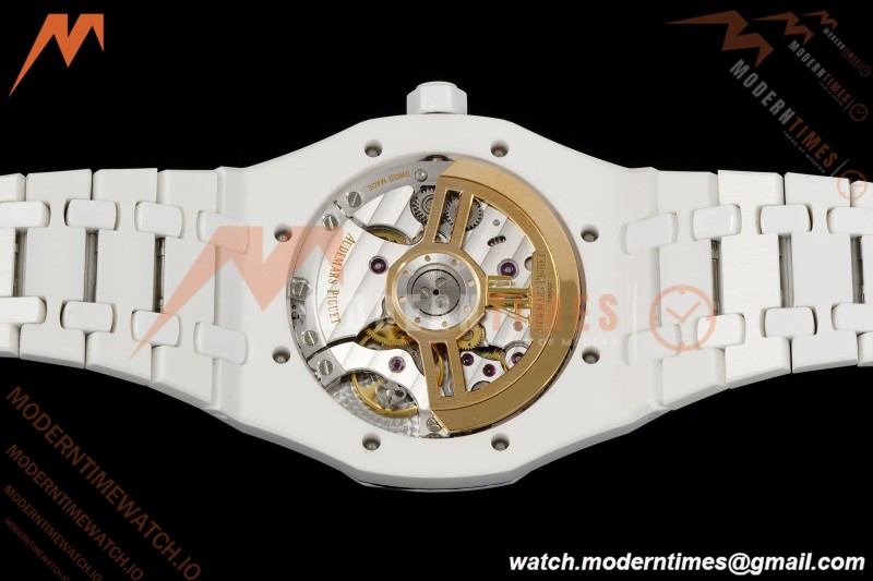 Audemars Piguet - Royal Oak 15500ST 41mm White Ceramic Blue Dial APSF A4302 Mod