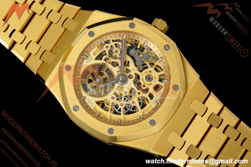 Audemars Piguet - Royal Oak Openworked 39mm 16204BA YG/YG Skeleton Dial ZF A7124