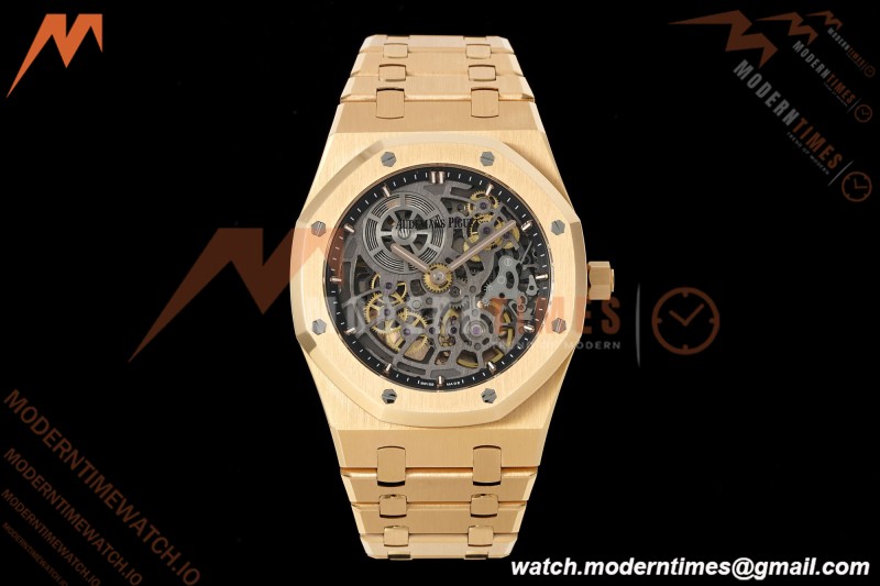 Audemars Piguet - Royal Oak Openworked 39mm 16204ST SS/SS Skeleton Dial ZF A7124 | 오데마 피게 - 로얄 오크 오픈워크 39mm 16204OR RG/RG 스켈레톤 다이얼 ZF A7124