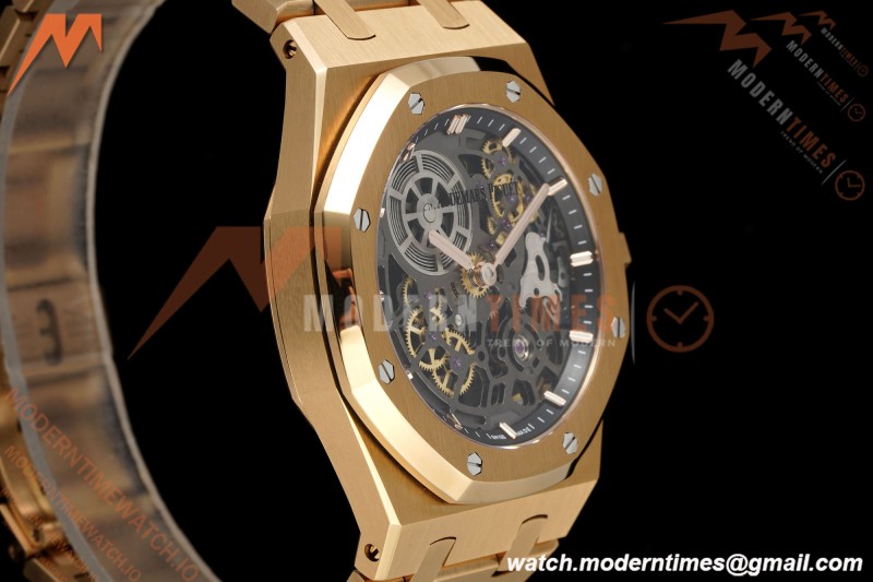 Audemars Piguet - Royal Oak Openworked 39mm 16204ST SS/SS Skeleton Dial ZF A7124 | 오데마 피게 - 로얄 오크 오픈워크 39mm 16204OR RG/RG 스켈레톤 다이얼 ZF A7124