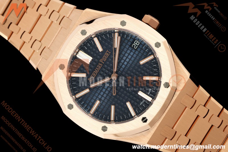 Audemars Piguet - Royal Oak 41mm 15510OR Gain Weight RG/RG Blue Dial DDF DD4302 Mod