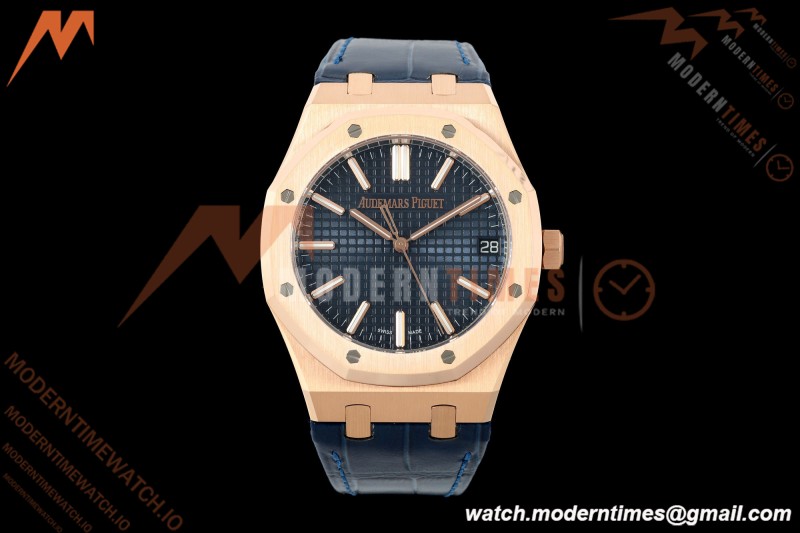 Audemars Piguet - Royal Oak 41mm 15510OR Gain Weight RG/LE Blue Dial DDF DD4302 Mod | 오데마 피게 - 로얄 오크 41mm 15510OR 게인 웨이트 RG/LE 블루 다이얼 DDF DD4302 모드
