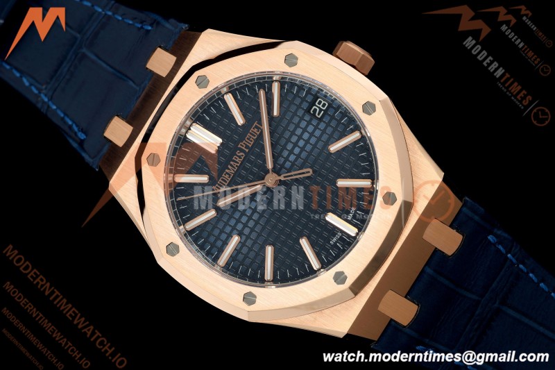Audemars Piguet - Royal Oak 41mm 15510OR Gain Weight RG/LE Blue Dial DDF DD4302 Mod | 오데마 피게 - 로얄 오크 41mm 15510OR 게인 웨이트 RG/LE 블루 다이얼 DDF DD4302 모드