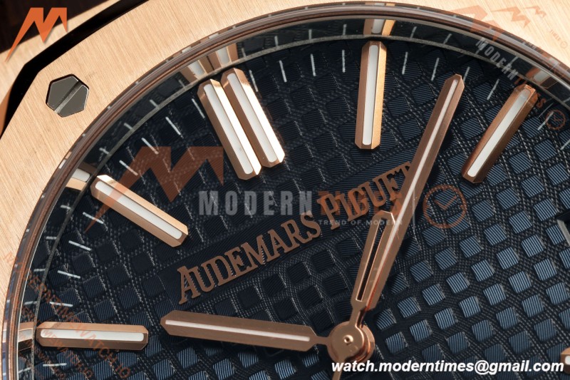 Audemars Piguet - Royal Oak 41mm 15510OR Gain Weight RG/LE Blue Dial DDF DD4302 Mod | 오데마 피게 - 로얄 오크 41mm 15510OR 게인 웨이트 RG/LE 블루 다이얼 DDF DD4302 모드
