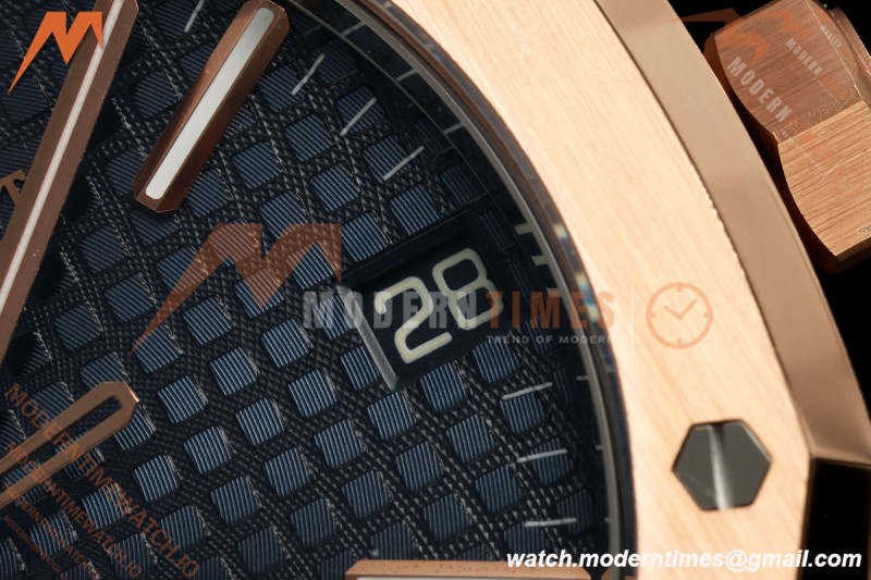 Audemars Piguet - Royal Oak 41mm 15510OR Gain Weight RG/LE Blue Dial DDF DD4302 Mod | 오데마 피게 - 로얄 오크 41mm 15510OR 게인 웨이트 RG/LE 블루 다이얼 DDF DD4302 모드