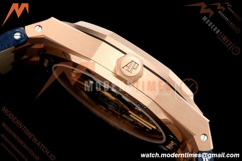Audemars Piguet - Royal Oak 41mm 15510OR Gain Weight RG/LE Blue Dial DDF DD4302 Mod | 오데마 피게 - 로얄 오크 41mm 15510OR 게인 웨이트 RG/LE 블루 다이얼 DDF DD4302 모드