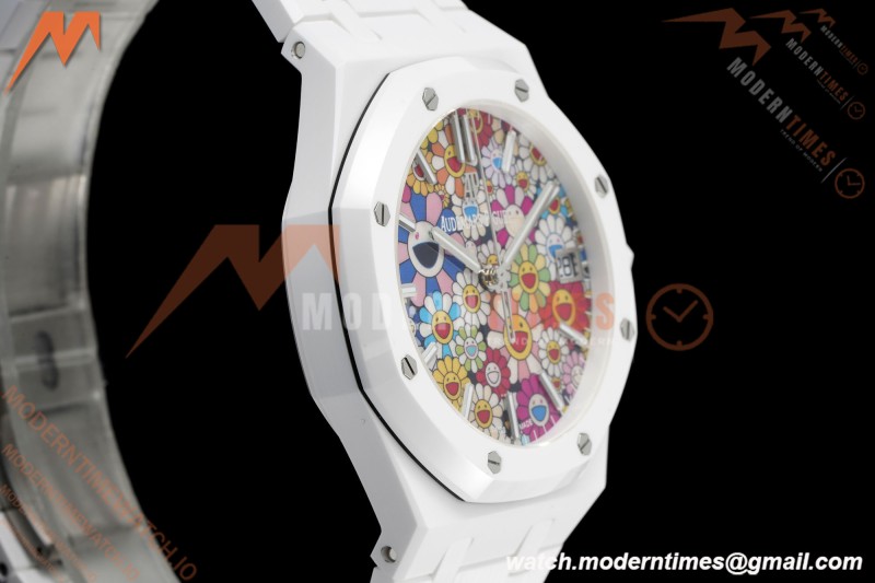 Audemars Piguet - Royal Oak 15500 41mm White Ceramic Sunflower APSF SA4302 Mod