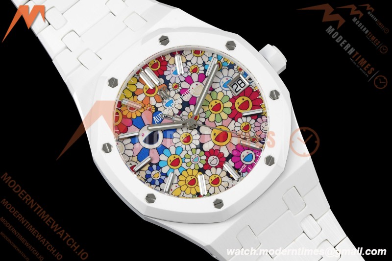 Audemars Piguet - Royal Oak 15500 41mm White Ceramic Sunflower APSF SA4302 Mod