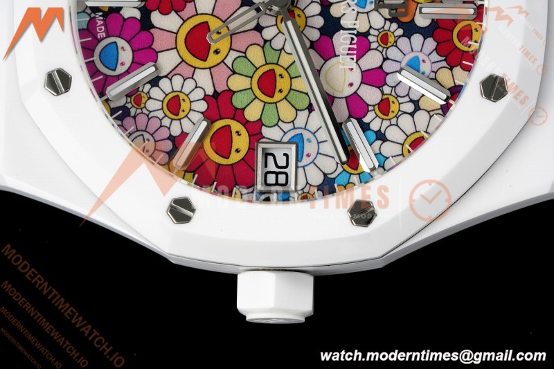 Audemars Piguet - Royal Oak 15500 41mm White Ceramic Sunflower APSF SA4302 Mod