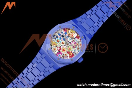 Audemars Piguet - Royal Oak 15500 41mm Blue Ceramic Sunflower APSF SA4302 Mod