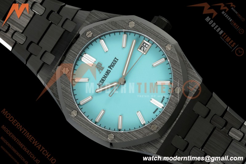 Audemars Piguet - Royal Oak 15500 41mm Black Ceramic Tiffany Blue APSF SA4302 Mod | 오데마 피게 - 로얄 오크 15500 41mm 블랙 세라믹 티파니 블루 APSF SA4302 모드