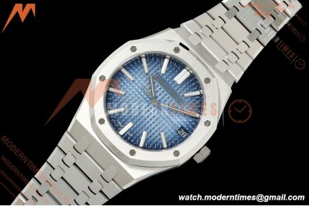 Audemars Piguet - Royal Oak 15510BC 41mm SS/SS I.Blu/Stk DDF DD4302 | 오데마 피게 - 로열 오크 15510BC 41mm SS/SS 아이스 블루 다이얼/바 인덱스 DDF DD4302