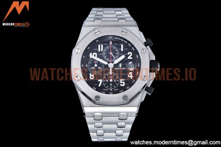 Audemars Piguet - AP ROO Chronograph SS/SS Black/Num APF A3126 Mod