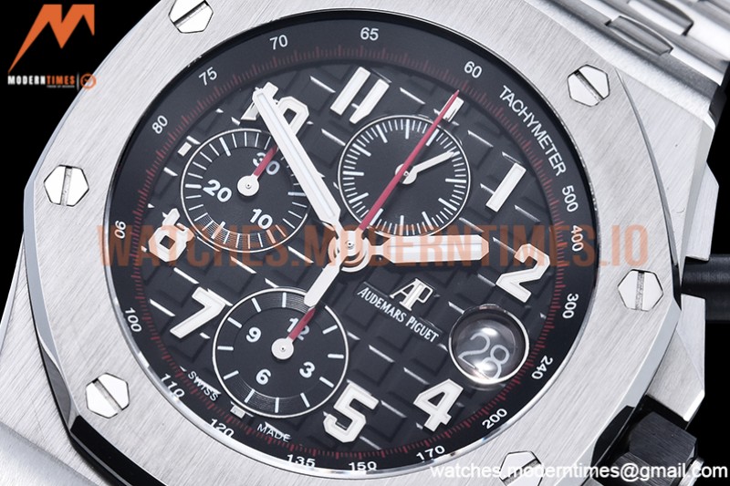 Audemars Piguet - AP ROO Chronograph SS/SS Black/Num APF A3126 Mod