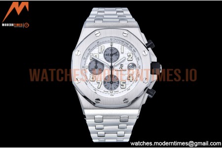Audemars Piguet - AP ROO Chronograph SS/SS Wht/Silv/Num APF 7750 Mod
