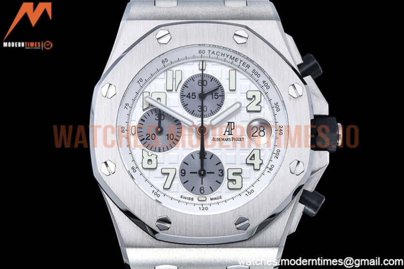Audemars Piguet - AP ROO Chronograph SS/SS Wht/Silv/Num APF 7750 Mod