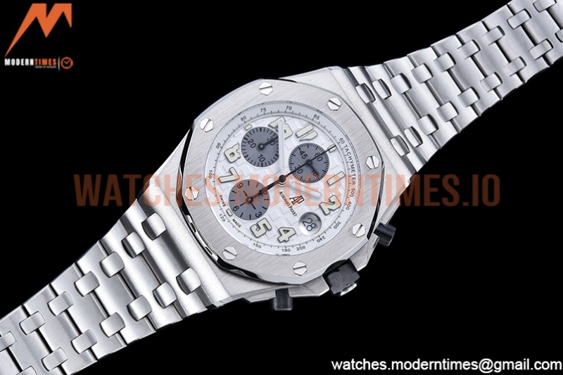 Audemars Piguet - AP ROO Chronograph SS/SS Wht/Silv/Num APF 7750 Mod