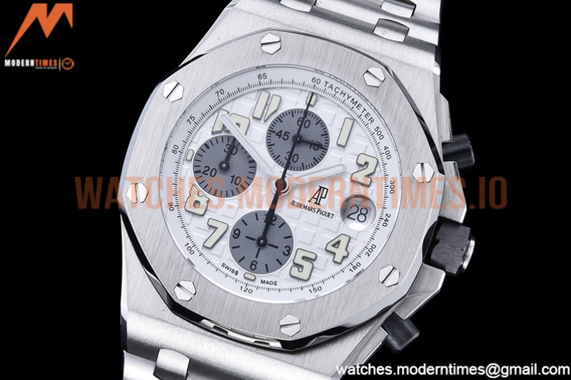 Audemars Piguet - AP ROO Chronograph SS/SS Wht/Silv/Num APF 7750 Mod
