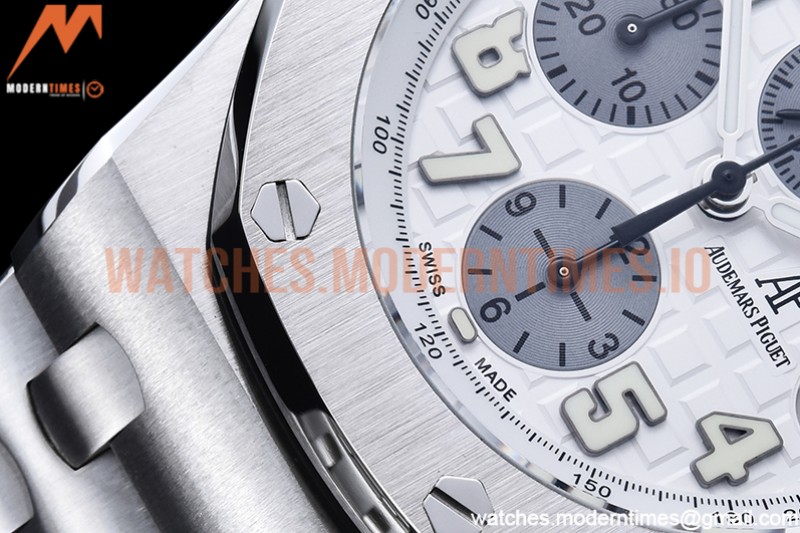 Audemars Piguet - AP ROO Chronograph SS/SS Wht/Silv/Num APF 7750 Mod