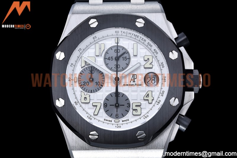Audemars Piguet - AP ROO Chronograph CER SS/RU Wht/Num APF 7750 Mod