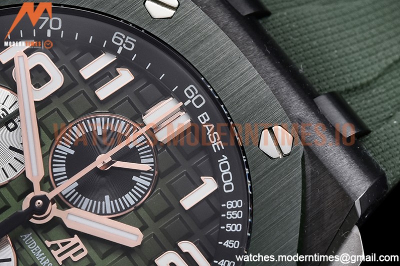 Audemars Piguet - AP ROO Chronograph Grn CER/RU G-Grn/Num APF A3126 Mod