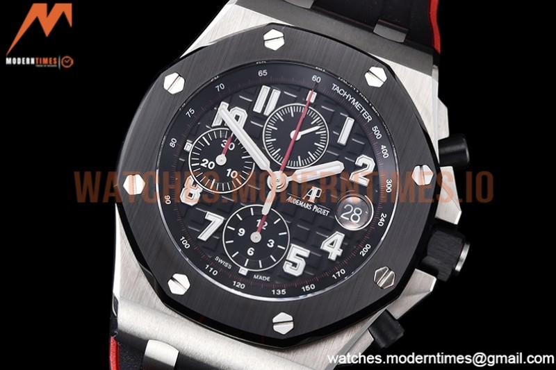 Audemars Piguet - AP ROO Chronograph SS/RU Black/Num APF A3126 Mod