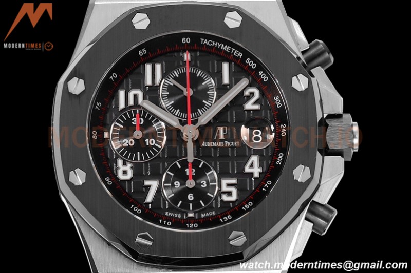 Audemars Piguet - AP ROO Chronograph SS/RU Black/Num JF A3126 Mod