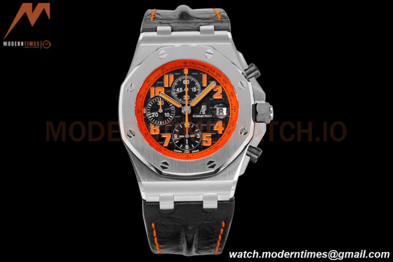 Audemars Piguet - AP ROO Chronograph SS/LE Black/Num Orange  JF A3126 Mod
