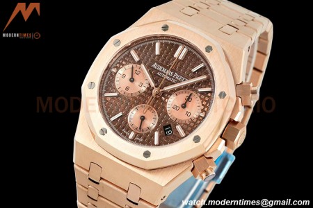 Audemars Piguet - Royal Oak Chronograph 26331OR RG/RG Brown/Stk IPF 7750 MOD