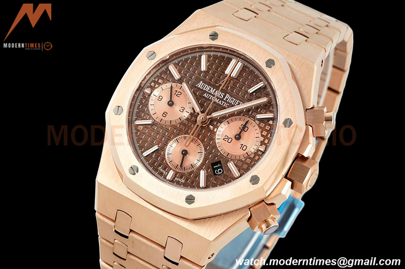 Audemars Piguet - Royal Oak Chronograph 26331OR RG/RG Brown/Stk IPF 7750 MOD