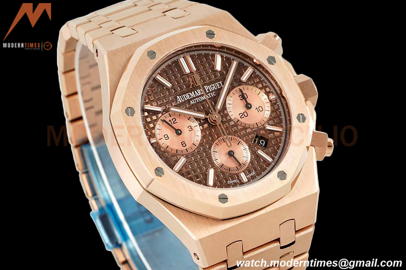 Audemars Piguet - Royal Oak Chronograph 26331OR RG/RG Brown/Stk IPF 7750 MOD