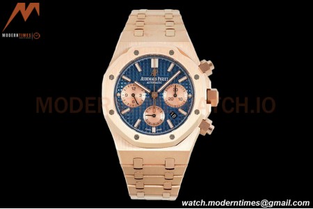 Audemars Piguet - Royal Oak Chronograph 26331OR RG/RG Blue/Stk IPF 7750 MOD