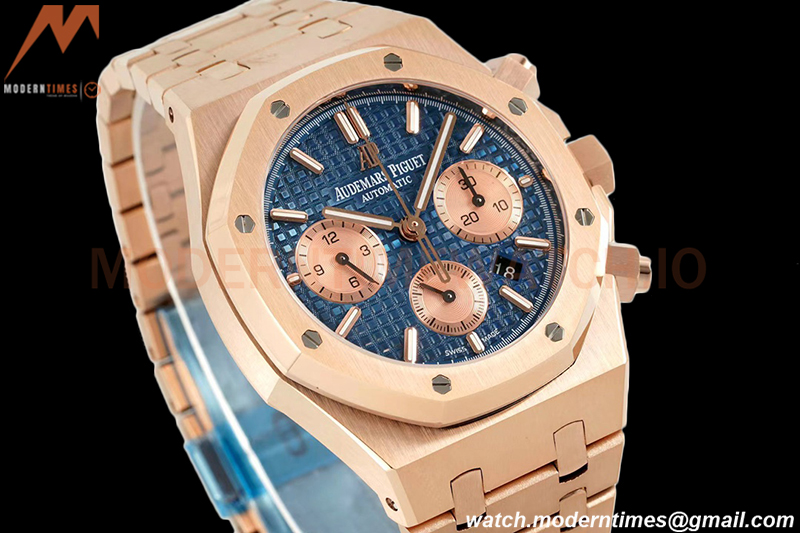 Audemars Piguet - Royal Oak Chronograph 26331OR RG/RG Blue/Stk IPF 7750 MOD