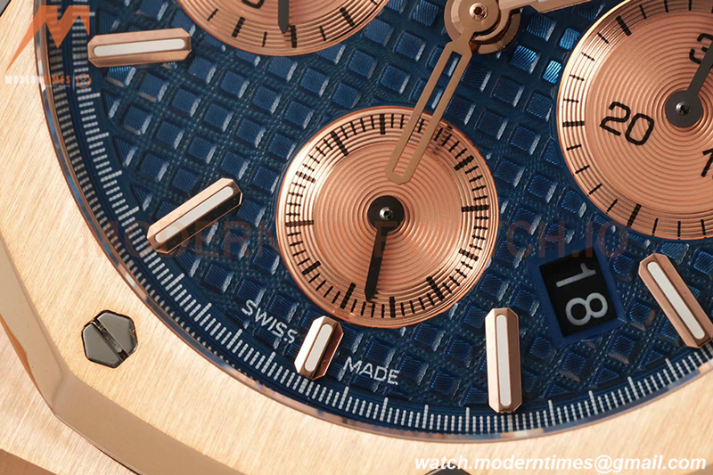 Audemars Piguet - Royal Oak Chronograph 26331OR RG/RG Blue/Stk IPF 7750 MOD