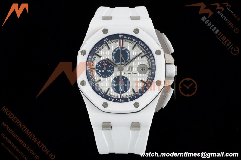 Audemars Piguet - AP ROO Chronograph Sec@12 44mm CER/CER/RU White APJF A3126 Mod