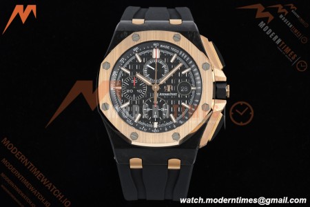 Audemars Piguet - AP ROO Chronograph Sec@12 26406FR 44mm CER/RG/RU Black APJF A3126 Mod