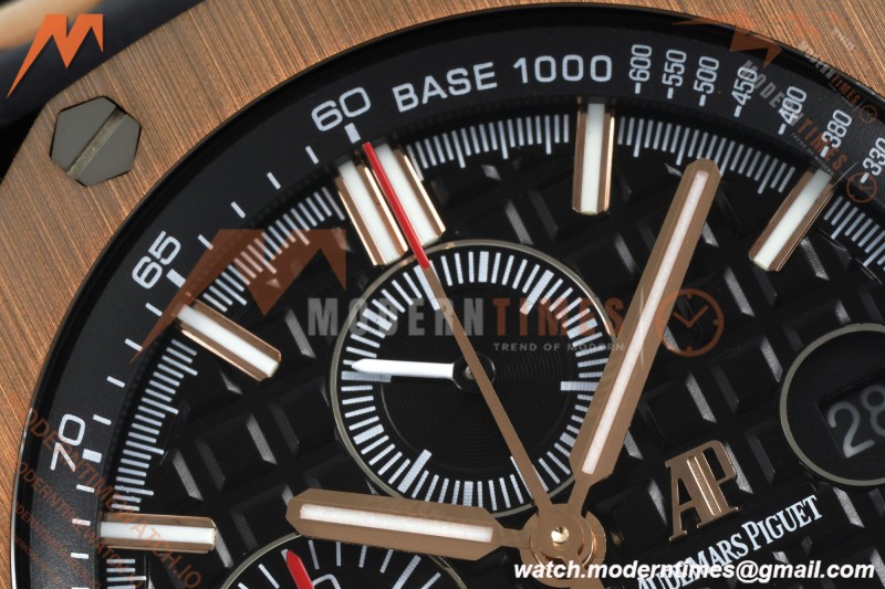 Audemars Piguet - AP ROO Chronograph Sec@12 26406FR 44mm CER/RG/RU Black APJF A3126 Mod