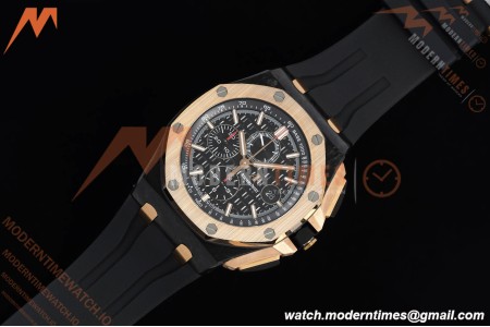 Audemars Piguet - AP ROO Chronograph Sec@12 26406FR 44mm CER/RG/RU Black APJF A3126 Mod