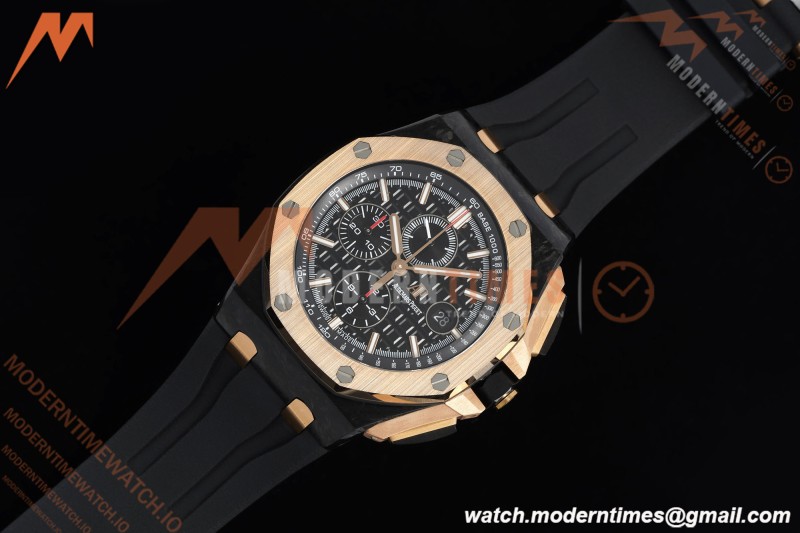 Audemars Piguet - AP ROO Chronograph Sec@12 26406FR 44mm CER/RG/RU Black APJF A3126 Mod